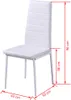 A white chair with dimensions indicated by red lines and text. Náhled obrázku produktu