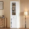 Buffet haut Merax avec éclairage LED, vitrine en verre à 2 Voir les images du produit 9