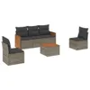 vidaXL 6-tlg. Garten-Sofagarnitur mit Kissen Grau Poly Produktbild-Vorschau 1
