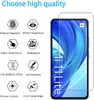 A screen protector is shown on a smartphone, with feature icons and text describing the product's benefits. Produktbild-Vorschau