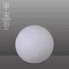 A spherical light fixture with informational icons on a gray background. Produktbild-Vorschau