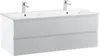 Doppelwaschtisch 120cm Keramik-Platte & Chrom-Armaturen Produktbild-Vorschau 2