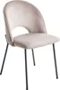 A single taupe velvet chair with black metal legs, presented against a white background. Náhľad obrázku produktu