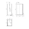 Technical drawings of a shower cabin with dimensions. Produktbild-Vorschau