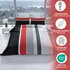 Baumwolle Bettwäsche Set 135x200 cm 80x80 cm Grau Rot Produktbild-Vorschau 3