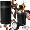 Kubek termiczny do Kawy Herbaty termos stalowy czarny 450ml Podgląd zdjęcia produktu 8