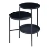 A black, three-tiered side table with round shelves. Anteprima dell’immagine prodotto