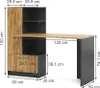 A diagram of a desk with dimensions indicated by measurement lines and text. Anteprima dell’immagine prodotto