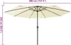 vidaXL Ombrellone con illuminazione LED 400 cm bianco Anteprima dell’immagine prodotto 6