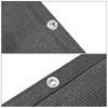 Close-up shots of a dark gray fabric with grommets, likely a privacy screen or shade. Produktbild-Vorschau
