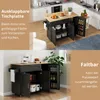 A collage of two images showing a kitchen island cart with its features highlighted. Náhled obrázku produktu