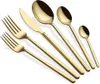 A set of gold-colored cutlery arranged diagonally on a white background. Náhľad obrázku produktu