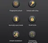 A grid of icons and text describing features of a smart lock. Podgląd zdjęcia produktu