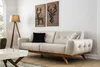 Klassische Sofa 2 Sitz Design Wohnzimmer Polster Holz Leder Produktbild-Vorschau 5