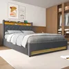 okwish Lit à coussins 160×200 cm avec éclairage LED, ports Voir les images du produit 3