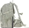 Side view of a gray backpack with a white abstract pattern. Produktbild-Vorschau