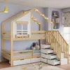 Merax Etagenbett Kinderbett 90x200 cm mit Schubladen, Produktbild-Vorschau 5