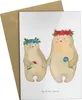Mr. & Mrs. Panda Grußkarte Bären mit Blumenkranz - Weiß - Produktbild-Vorschau 1