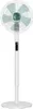 A white pedestal fan is shown against a white background. Voir les images du produit