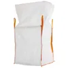 A white BigBag with orange lifting loops and stitching, isolated on a white background. Produktbild-Vorschau