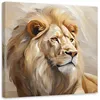 Leinwandbild Beiger Löwe, handgemalt 60x60 Feeby Beige bild Produktbild-Vorschau 1