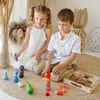 Montessori-Holzspielzeug Kleine Steckpuppen mit Hüten und Produktbild-Vorschau 3