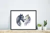 MuchoWow® MuchoWow® Gerahmtes Poster Pferde - Aquarell - Produktbild-Vorschau 5