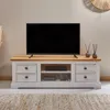 Lowboard KENT für 65" TV in weiß / Eiche farben aus Produktbild-Vorschau 2