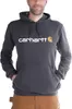 Carhartt Felpa Signature Logo con cappuccio Carbon Anteprima dell’immagine prodotto 1