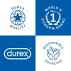 A collage of four Durex logos and marketing badges. Produktbild-Vorschau