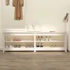 vidaXL Schuhbank Weiß 160x36,5x50 cm Massivholz Kiefer Produktbild-Vorschau 3