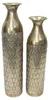 2x Bodenvase "Gold" aus Metall, schlank, 63 & 72 cm groß, Produktbild-Vorschau 4