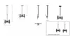 Technical drawings and diagrams of a TV ceiling mount. Podgląd zdjęcia produktu