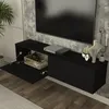TV-Lowboard hängend ‘Nolven’ mit 2 Klapptüren 135 x 32 x 30 Produktbild-Vorschau 4