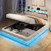 Cama boxspring INONEFT de 140x200 cm con LED y USB, Vista previa de la imagen del producto 2