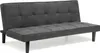 A gray sofa bed is shown from a side-angle on a white background. Voir les images du produit