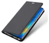 A dark gray flip case for a smartphone is shown open, revealing the phone's screen. Náhľad obrázku produktu