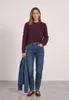 Street One rounded neck fringe sweater rustic rouge 36 Produktbild-Vorschau 5