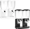 Two sets of cereal dispensers, one white and one black, are shown against a white background. Produktbild-Vorschau
