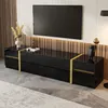 Mobile TV Merax con bordi dorati, mobile TV basso con 4 Anteprima dell’immagine prodotto 4