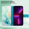 Galaxy S21 FE Hülle, Marmor Motiv Kunstleder Tasche Wallet Produktbild-Vorschau 4