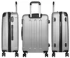 Three silver suitcases of different sizes displayed from different angles against a white background. Produktbild-Vorschau