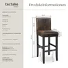 tectake® Barhocker Sitzhöhe 76 cm Produktbild-Vorschau 6
