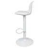 A white bar stool with a white base, stem, and seat, shown in a studio setting against a white background. Produktbild-Vorschau