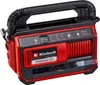 A red and black Einhell cordless compressor is shown from a slightly elevated front-left angle against a light gray background. Produktbild-Vorschau