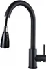A black kitchen faucet with a pull-down sprayer is shown against a white background. Produktbild-Vorschau