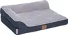 A dog bed with a raised headrest, shown from a slightly elevated side angle against a white background. Produktbild-Vorschau