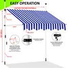 Diagram showing dimensions and features of a retractable awning. Produktbild-Vorschau