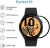A smartwatch screen protector is shown next to a smartwatch, with feature callouts. Produktbild-Vorschau