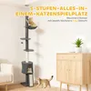 Árbol para gatos de altura total con hamaca | Color: Gris Vista previa de la imagen del producto 6